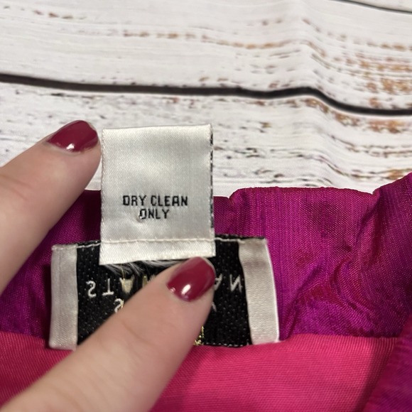 Vtg Sandy Starkman Women's M Boho Pink Neon Bright Silk Blend Embroidered Jacket - Picture 5 of 9